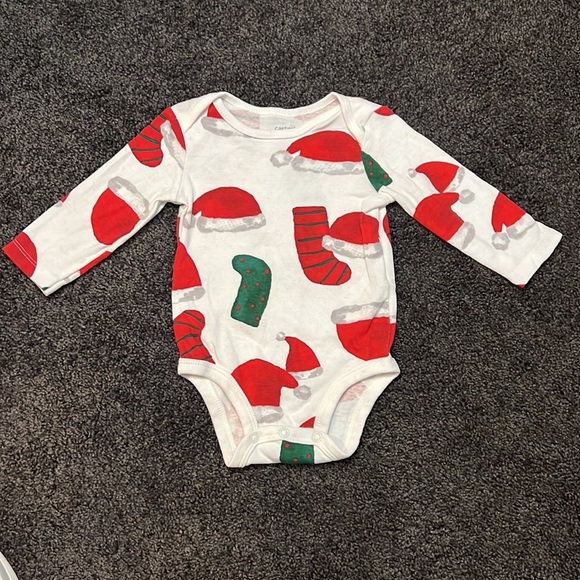 Baby First Christmas Holiday Santa Bundle Outfit Onesies and Pants 6 months - Picture 4 of 7